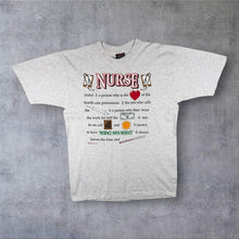 Load image into Gallery viewer, Vintage 90s Nurse T Shirt L Soffe Single Stitch USA Novelty Grey Graphic