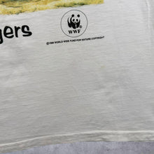 Load image into Gallery viewer, Vintage 90's Sanctuary "Tigers" Animal Wildlife Graphic White T-Shirt