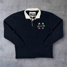Load image into Gallery viewer, Vintage Cotton Traders Classics Fleece Rugby Shirt L Six Nations Long Sleeve Navy