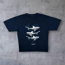 Load image into Gallery viewer, Paradise Island, Bahamas Tourist Shark Souvenir Graphic Navy Blue T-Shirt