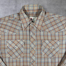 Load image into Gallery viewer, Vintage Niver Texas Mesquite USA Cowboy Western Check Long Sleeve Popper Shirt