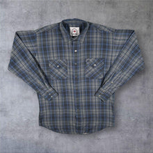Load image into Gallery viewer, Vintage Mid-West Garment Co. Western Cowboy Check Long Sleeve Popper Shirt