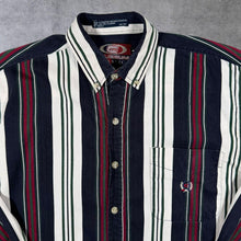 Load image into Gallery viewer, Vintage Coliseum Classic Multi Striped Cotton Long Sleeve Button-Down Shirt