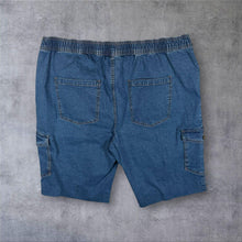 Load image into Gallery viewer, Atlas For Men Blue Stretch Cotton Denim Casual Cargo Carpenter Style Shorts