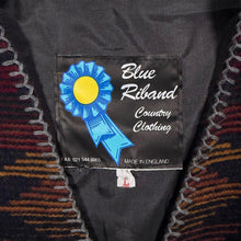 Load image into Gallery viewer, Vintage Blue Riband Aztec Wool Blend Waistcoat Large Western Made England