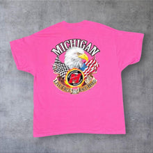 Load image into Gallery viewer, Michigan (2019) "Live Free Race Hard" Speedway Motorsports Pink Graphic T-Shirt