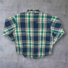 Load image into Gallery viewer, Vintage Wrangler Western Cowboy Blue Green Check Long Sleeve Popper Shirt