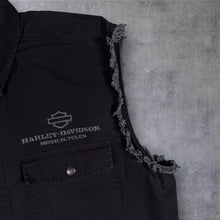 Load image into Gallery viewer, Harley Davidson MotorClothes Sleeveless Shirt L Black 1903 Biker Raw Edge Y2K