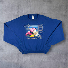 Load image into Gallery viewer, Early 00's Disney "Florida" Minnie Mouse Tourist Graphic Blue Sweatshirt