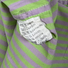 Load image into Gallery viewer, Vintage Lacoste Mini Croc Logo Green Pink Striped Long Sleeve Cotton Shirt