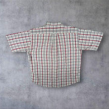 Load image into Gallery viewer, Vintage Orvis Shirt L Burgundy Navy Plaid 100% Cotton Short Sleeve