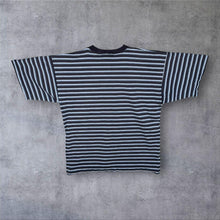 Load image into Gallery viewer, Vintage 90's The Sweater Shop Embroidered Collar Blue Striped Cotton T-Shirt