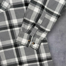 Load image into Gallery viewer, Identic Mens XXL 2XL Grey Plaid Flannel Shirt Check Grunge Lumberjack Oversized