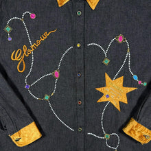 Load image into Gallery viewer, Vintage Dismero "Glamour" Cowboy Western Embroidered Dark Grey Long Sleeve Shirt