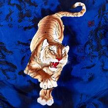 Load image into Gallery viewer, Early 00's Tiger Animal Wildlife Patterned Graphic Blue Short Sleeve Shirt
