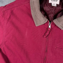 Load image into Gallery viewer, BDG Urban Outfitters Alba Worker Jacket M Red Canvas Corduroy Collar Workwear