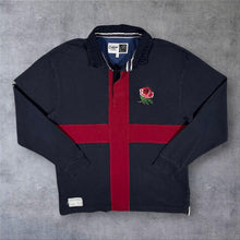 Load image into Gallery viewer, Early 00's Cotton Traders England Rugby Colour Block Long Sleeve Polo Shirt