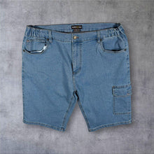 Load image into Gallery viewer, Atlas For Men Classic Blue Stretch Cotton Denim Casual Cargo Shorts