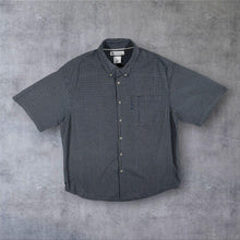 Load image into Gallery viewer, Columbia Sportswear Mens Large L Shirt Navy Check Short Sleeve Button Down
