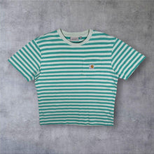 Load image into Gallery viewer, Carhartt WIP Mini Pocket Logo Green Pale Green-Grey Striped Cotton T-Shirt