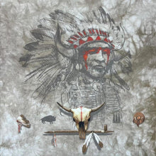 Load image into Gallery viewer, Vintage Liquid Blue (2001) Native American Graphic Beige Brown Tie Dye T-Shirt