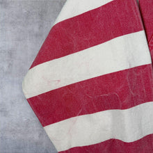 Load image into Gallery viewer, Vintage DEAL Washed Red White Colour Block Striped Nautical 1/4 Zip Smock Sweatshirt