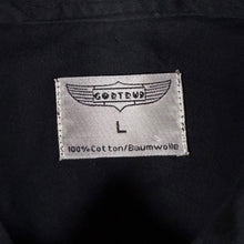 Load image into Gallery viewer, Vintage Gortrud Cowboy Western Suede Effect Panel Black Cotton Long Sleeve Shirt