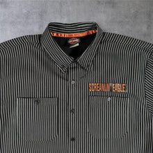 Load image into Gallery viewer, Harley Davidson Screamin Eagle Performance Parts Shirt Black Pinstripe Biker M