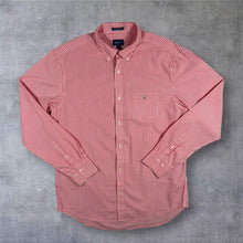 Load image into Gallery viewer, GANT Broadcloth Banker Shirt Mens L Red White Stripe Regular Fit Button Down