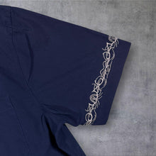 Load image into Gallery viewer, Early 00's Authentic Style Tribal Embroidered Y2K Navy Blue Polyester Cotton Shirt