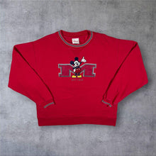 Load image into Gallery viewer, Vintage Disney Store Mickey Mouse Embroidered Red Crewneck Sweatshirt