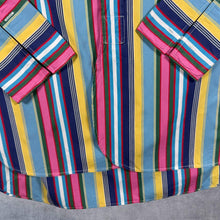 Load image into Gallery viewer, Vintage Ralph Lauren Multi Colour Striped Longline Collarless Long Sleeve Cotton Shirt