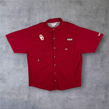 Load image into Gallery viewer, Columbia PFG Oklahoma Sooners OU NCAA Fishing Shirt Red Mens Large L
