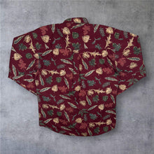 Load image into Gallery viewer, Vintage 90s Chaps Ralph Lauren Shirt Mens LT Large Tall Leaf Print Cotton Burgundy