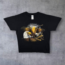 Load image into Gallery viewer, Bald Eagle Bird Animal Nature Wildlife Graphic Black Cotton T-Shirt