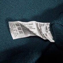 Load image into Gallery viewer, Vintage Pierre Sangan Wool Blend Geometric V Neck Jumper Teal 80s 90s Large