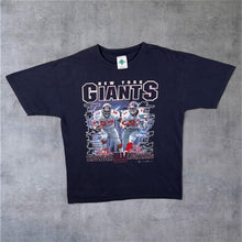 Load image into Gallery viewer, Vintage NFL (2000) New York Giants Ron Dayne Tiki Barber Graphic Navy Blue T-Shirt