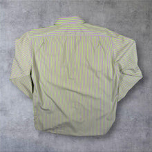 Load image into Gallery viewer, Vintage Lacoste Mini Croc Logo Green Pink Striped Long Sleeve Cotton Shirt