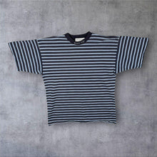 Load image into Gallery viewer, Vintage 90's The Sweater Shop Embroidered Collar Blue Striped Cotton T-Shirt
