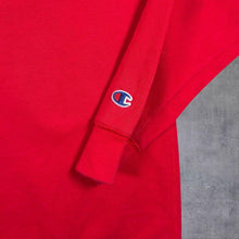 Load image into Gallery viewer, Champion Classic Big Logo Spellout Graphic Red Crewneck Sweatshirt