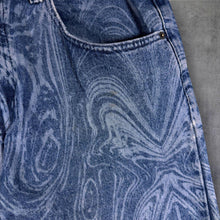 Load image into Gallery viewer, BDG Urban Outfitters Swirl Print Baggy Boyfriend Jeans W32 Blue Denim