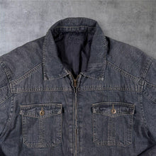 Load image into Gallery viewer, 2000s Y2K Denim Jacket Mens Faded Zip Utility Padded Techwear Style M L