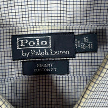 Load image into Gallery viewer, Polo Ralph Lauren "Regent Custom Fit" Blue Black White Check Long Sleeve Cotton Dress Shirt