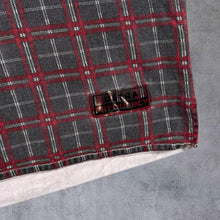 Load image into Gallery viewer, Vintage 90's John F. Gee Red Grey Check 1/4 Zip Pullover Cotton Shirt