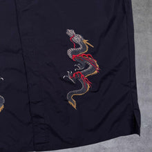 Load image into Gallery viewer, Vintage PS Company Goth Y2K Embroidered Dragon Black Short Sleeve Shirt
