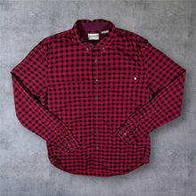Load image into Gallery viewer, Timberland "Slim Fit" Red Black Check Cotton Long Sleeve Button-Down Shirt