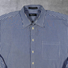 Load image into Gallery viewer, Nautica Classic Blue White Striped Long Sleeve Cotton Dress Shirt