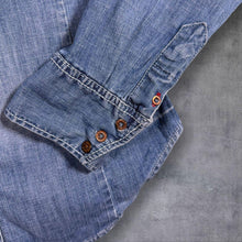 Load image into Gallery viewer, Levis Western Denim Shirt Womens L Light Blue Wash Red Tab Long Sleeve Cowboy