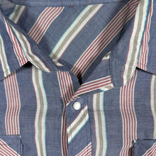 Load image into Gallery viewer, Vintage Western Shirt XXL Striped Pearl Snap Cowboy Rodeo Rockabilly Long Sleeve