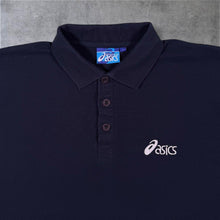 Load image into Gallery viewer, Early 00's Asics Embroidered Mini Logo Short Sleeve Navy Blue Polo Shirt